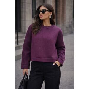 Kate Spade Saturday Scuba Top Wine EUC XS Oversized